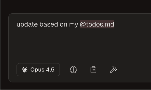 Todos in the composer