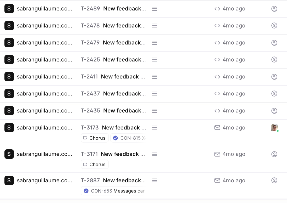 Gui's feedback in the Conductor portal