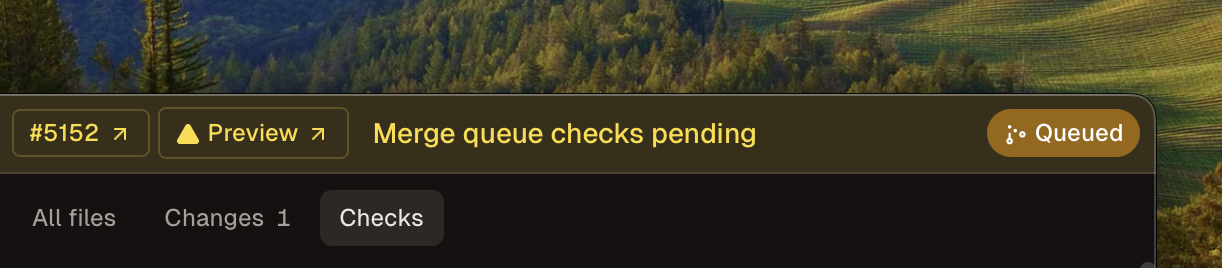 Merge queue checks pending