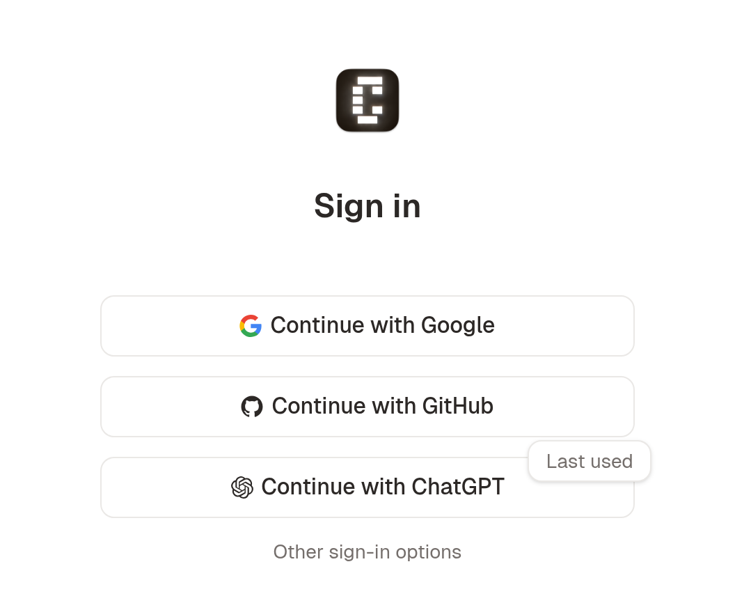 Sign in with ChatGPT