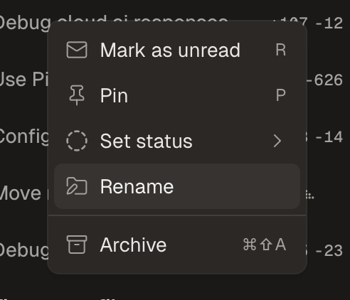 Rename workspace menu