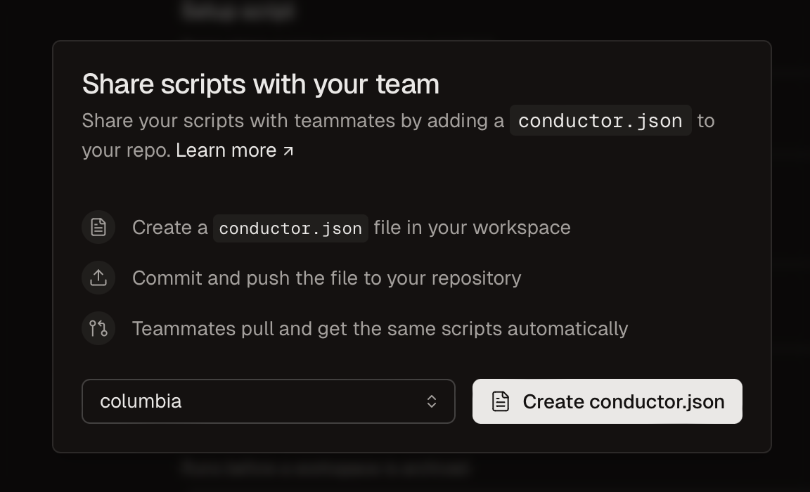 Share with team dialog