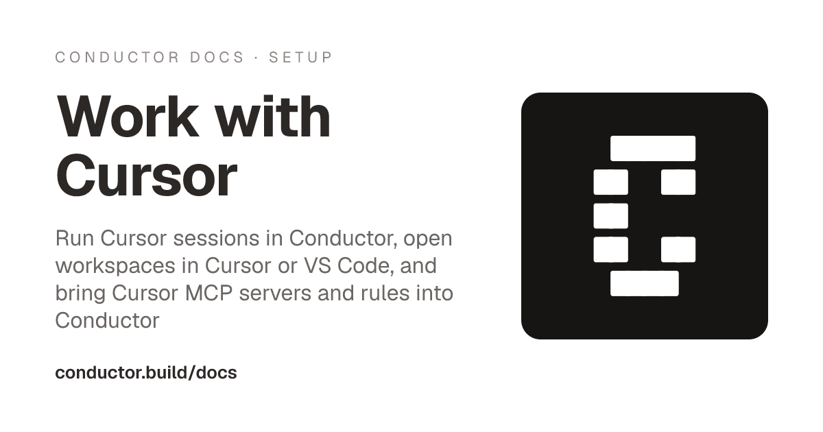 Work with Cursor | Conductor Docs