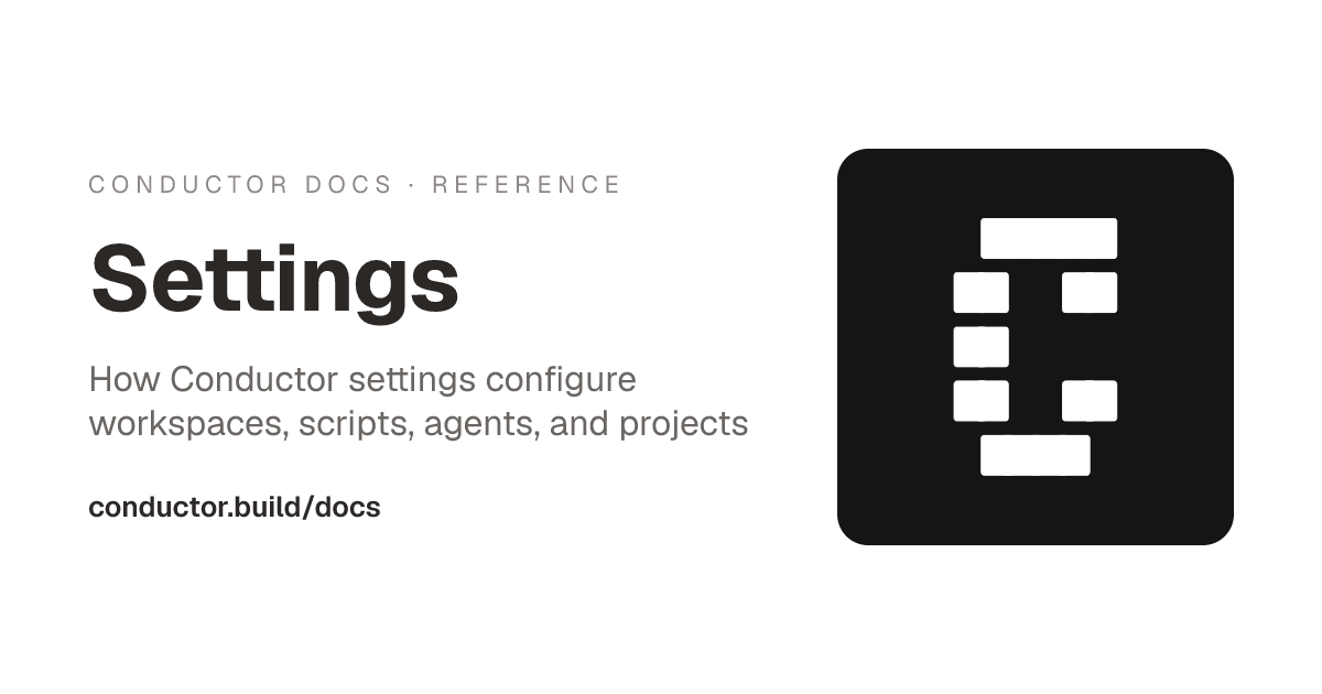 Settings | Conductor Docs